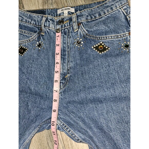 REDONE Size 27 70's Straight Jeweled Stoned Indigo Jeans Western Festival $615 - Picture 13 of 16